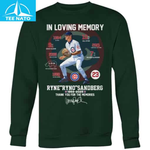 In Loving Memory Ryne Ryno Sandberg 1959-2025 Chicago Cubs Baseball Stats Shirt - Image 6
