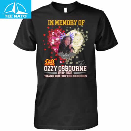 In Memory Of Ozzy Osbourne Hearts 1948-2025 Thank You For The Memories Shirt