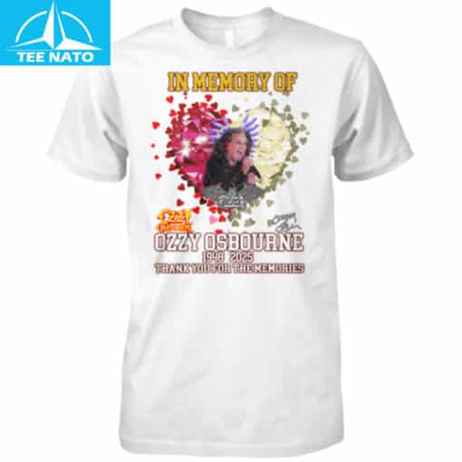 In Memory Of Ozzy Osbourne Hearts 1948-2025 Thank You For The Memories Shirt - Image 3