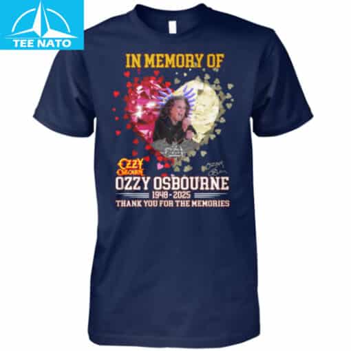 In Memory Of Ozzy Osbourne Hearts 1948-2025 Thank You For The Memories Shirt - Image 4