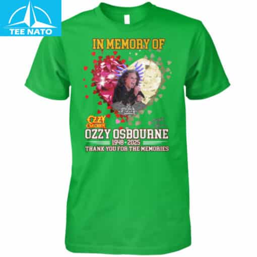 In Memory Of Ozzy Osbourne Hearts 1948-2025 Thank You For The Memories Shirt - Image 5