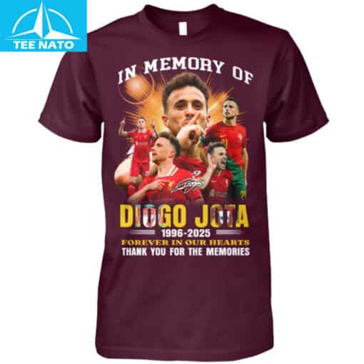 In Memory of Diogo Jota 1996-2025 'Forever In Our Hearts' Thank You For The Memories Football Fan Shirt - Image 3