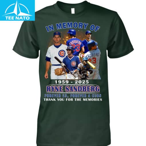 In Memory of Ryne Sandberg 1959-2025 Forever 23 Chicago Cubs Baseball Shirt - Image 4