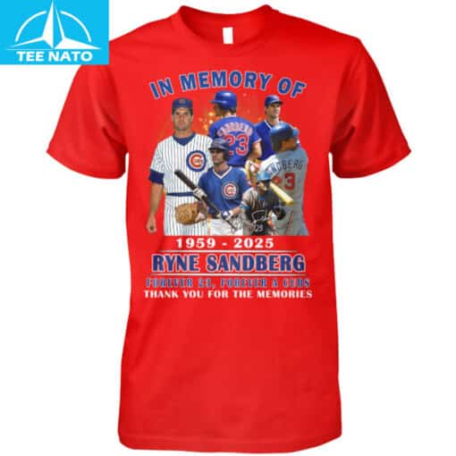 In Memory of Ryne Sandberg 1959-2025 Forever 23 Forever A Cubs Baseball Shirt - Image 3