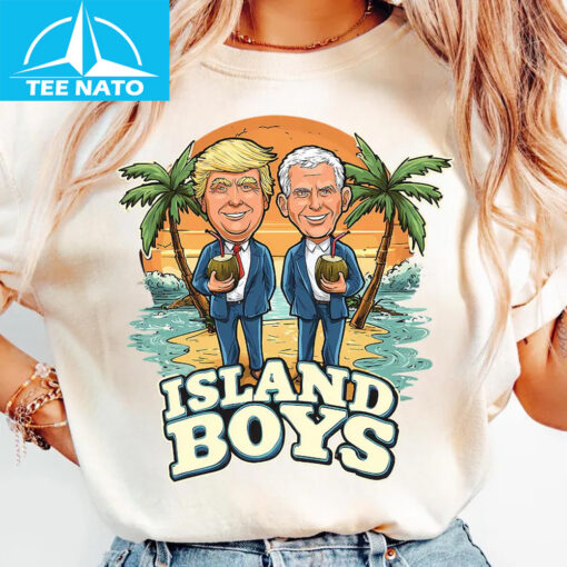 Island Boys Trump Biden Cartoon Graphic Shirt - Image 2