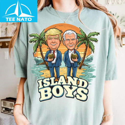 Island Boys Trump Biden Cartoon Graphic Shirt - Image 3