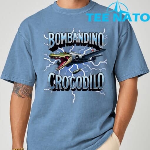 Italian Brainrot Bombardino Crocodilo Bombardiro Crocodilo T-Shirt - Image 5