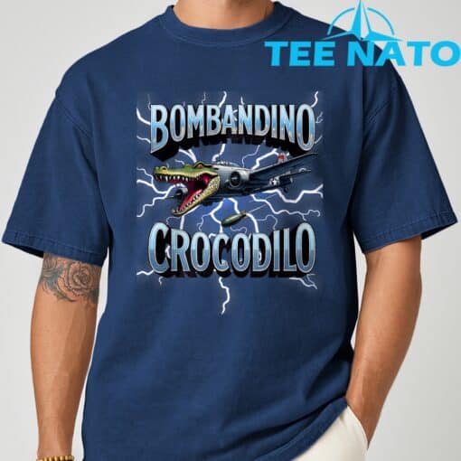 Italian Brainrot Bombardino Crocodilo Bombardiro Crocodilo T-Shirt - Image 10