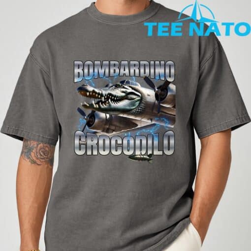 Italian Brainrot Bombardino Crocodilo T-Shirt - Image 5