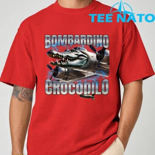 Italian Brainrot Bombardino Crocodilo T-Shirt - Image 9