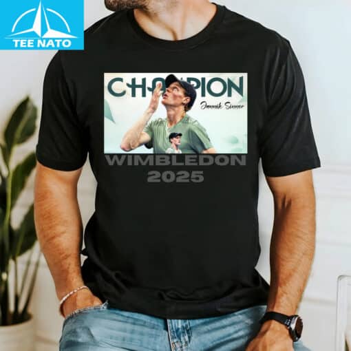 Jannik Sinner Wimbledon 2025 Champion Tennis Shirt - Image 4