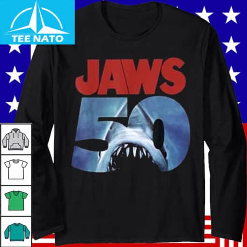 Jaws 50th Anniversary Logo T-Shirt - Image 4