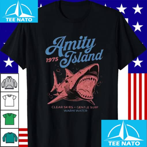 Jaws Amity Island 1975 Shirt - Image 2