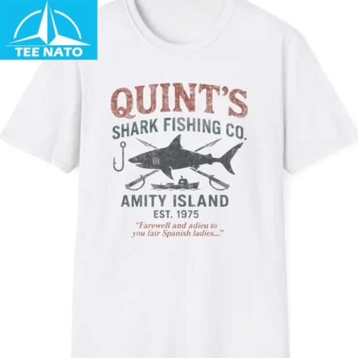 Jaws Theme Quint's Shark Fishing Retro Cult Shirt