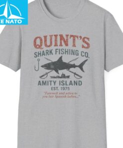 Jaws Theme Quints Shark Fishing Retro Cult Shirt1