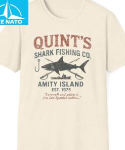 Jaws Theme Quints Shark Fishing Retro Cult Shirt2