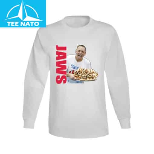 Joey Chestnut Nathans Hot Dog Eating Contest 4th Of July Jaws Retro Shirt - Image 4