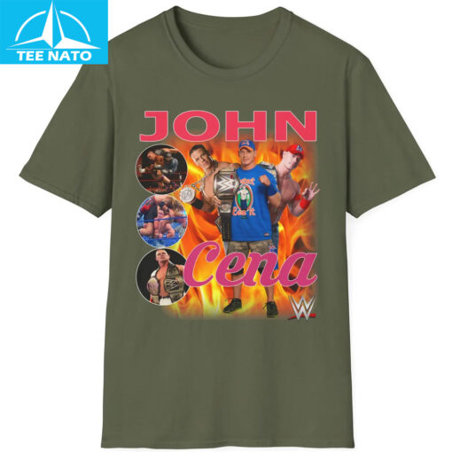 John Cena WWE Wrestler Photo Collage Graphic Shirt - Image 2