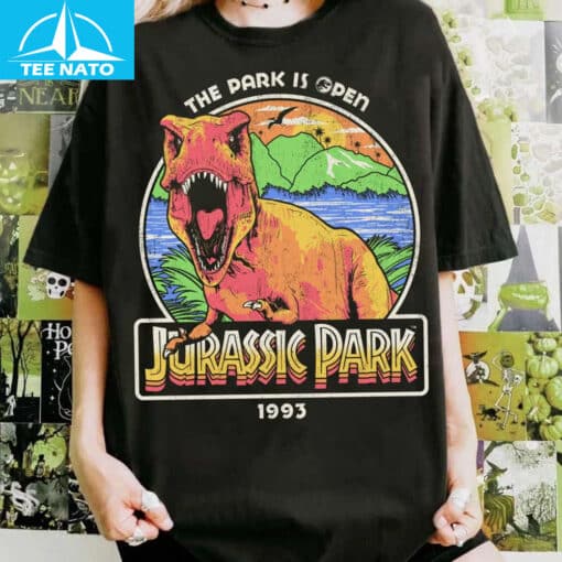Jurassic Park 1993 The Park Is Open Jurassic Park Shirt - Image 3