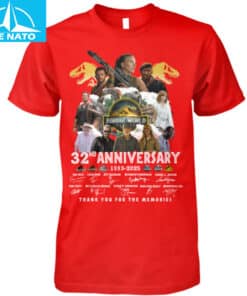 Jurassic World 32nd Anniversary 1993 2025 Thank You For The Memories Cast Signatures Shirt4