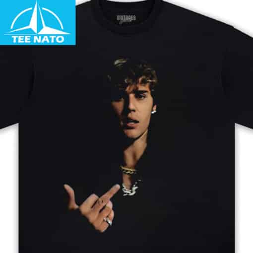 Justin Bieber Middle Finger Graphic Shirt - Image 3