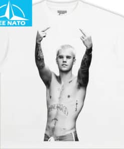 Justin Bieber Middle Fingers Up Graphic Shirt2