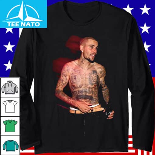 Justin Bieber Tattooed Pop Singer Black Shirt - Image 3