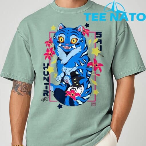Kpop Demon Saja Huntrix Blue Tiger And Bird T-Shirt - Image 8
