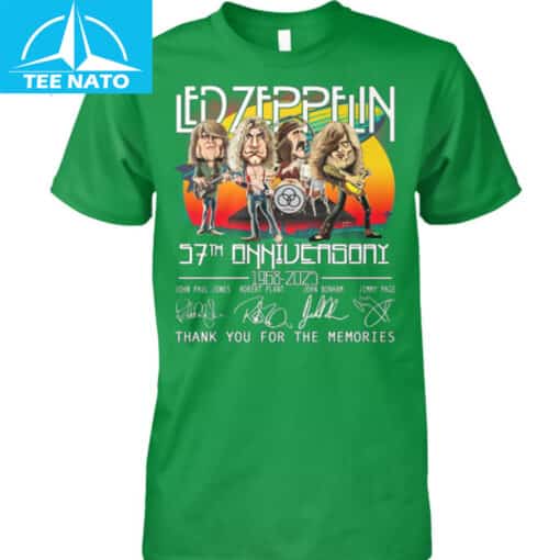 Led Zeppelin 57th Anniversary 1968-2025 Band Fan Shirt - Image 2