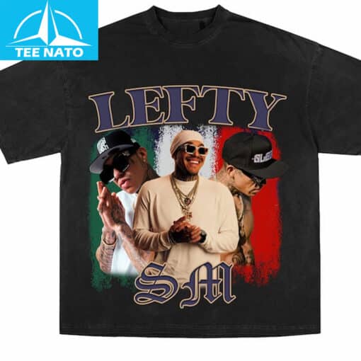 Lefty Sm Mexican Rapper Photo Collage Graphic Shirt - Image 3