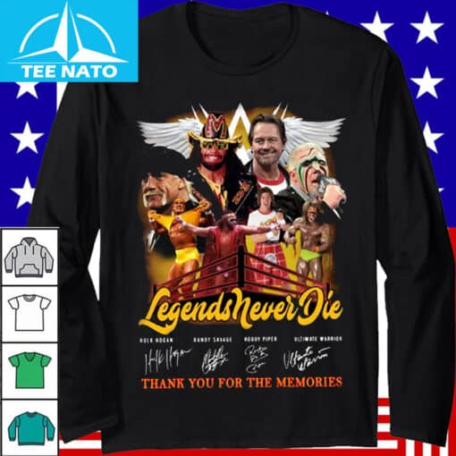 Legends Never Die Wrestling Superstars Thank You For The Memories Shirt - Image 3