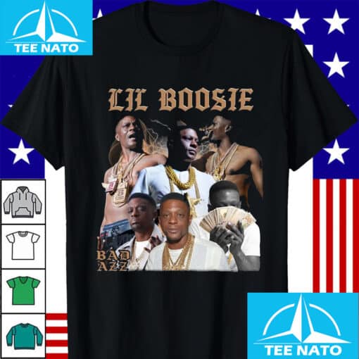 Lil Boosie Bad Azz Rapper Collage Vintage Style Shirt - Image 3
