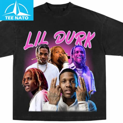 Lil Durk Rapper Photo Collage Graphic Shirt - Image 3