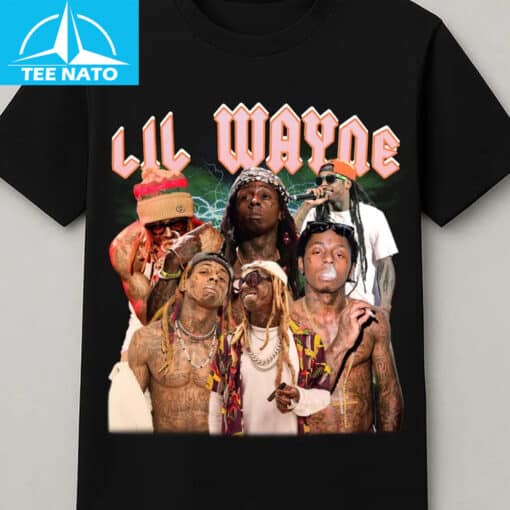Lil Wayne Rapper Hip Hop Music Collage Shirt - Image 2