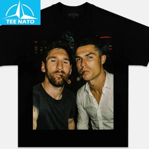 Lionel Messi Cristiano Ronaldo Smoking Cigars Shirt