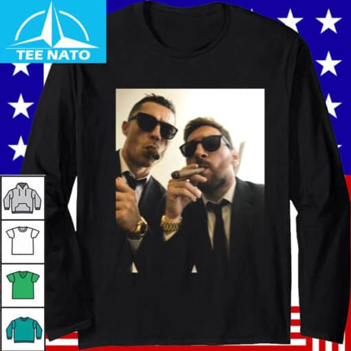 Lionel Messi and Friend Smoking Cigars Shirt - Image 2