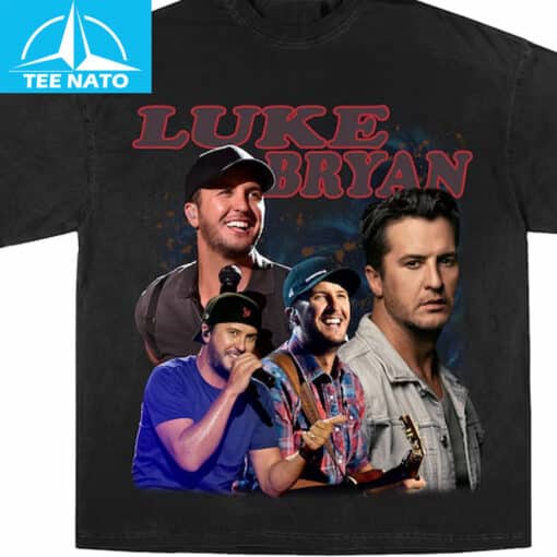 Luke Bryan Country Singer Photo Collage Graphic Shirt - Image 2