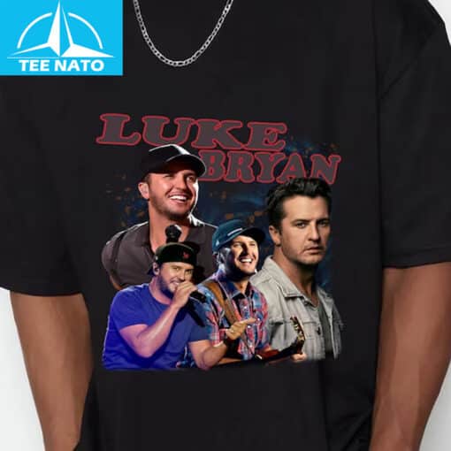 Luke Bryan Country Singer Photo Collage Graphic Shirt - Image 4
