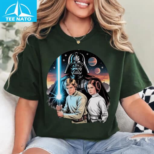 Luke Skywalker Princess Leia Darth Vader Shirt - Image 4