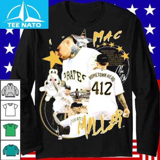 Mac Miller Pirates Hometown Hero 412 Graphic Shirt - Image 3