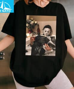 Michael Myers Holding Book Halloween Shirt2