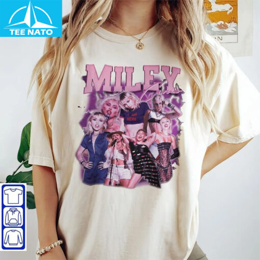 Miley Cyrus Singer 90s Retro Shirt - Image 4