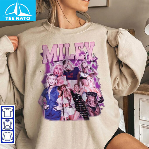 Miley Cyrus Singer 90s Retro Shirt - Image 5