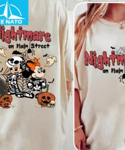 Nightmare On Main Street Disney Mickey And Minnie Skeleton Shirt2