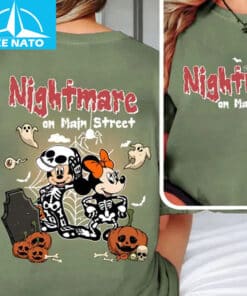 Nightmare On Main Street Disney Mickey And Minnie Skeleton Shirt3