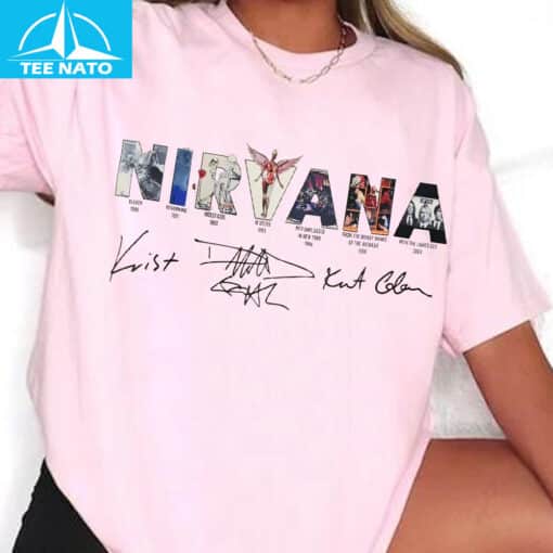 Nirvana Band Albums Signatures Shirt - Image 5