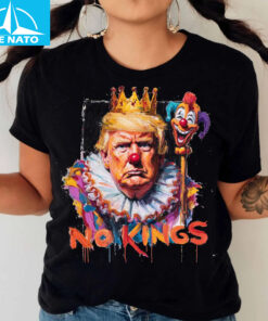 No Kings Donald Trump Clown Graphic Shirt2
