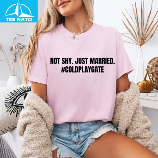 Not Shy. Just Married. #Coldplaygate Shirt - Image 5