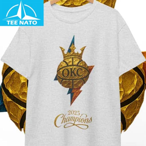 OKC Basketball Gold Champions Fan Shirt - Image 3