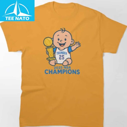 OKC Thunder Baby Champ 2025 NBA World Champions Shirt - Image 4